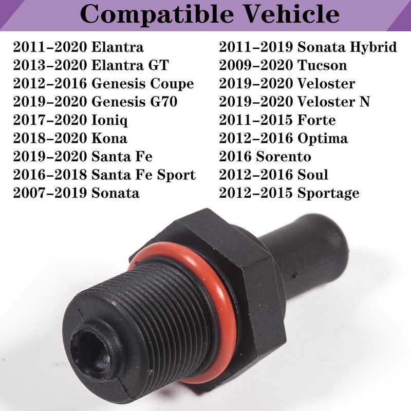 LYNSHINE 26740-2G000,29651,PCV490,0450404 PCV Exhaust Control Valve For Hyundai Elantra Gt Genesis Coupe Kona Santa Fe Sonata Tucson;kia Forte5 Optima Rondo Seltos Sorento Soul 1.6L 2.0L 2.4L 2.7L267402G000 - Image 2